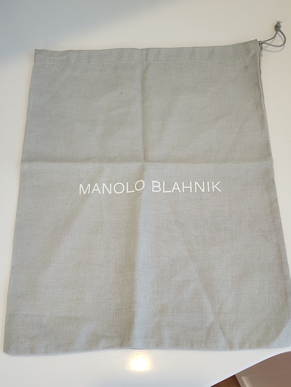 Manolo Blahnik Light Gray Drawstring Dust Bag